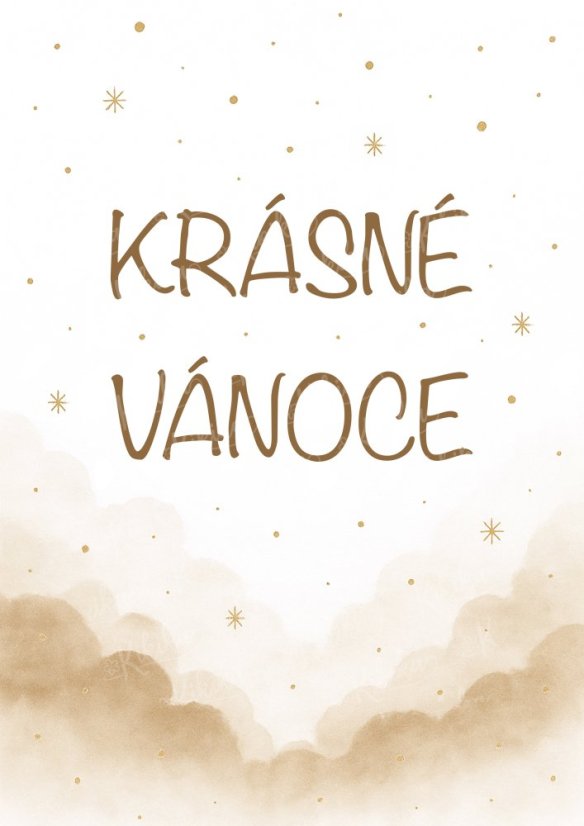 Plakát s nápisem Krásné Vánoce – jemný minimalistický vánoční motiv od Kikika