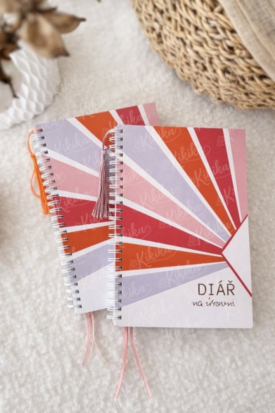 Diář na úrovni – nedatovaný diář pro ženy s růžovým designem. KIKIKA