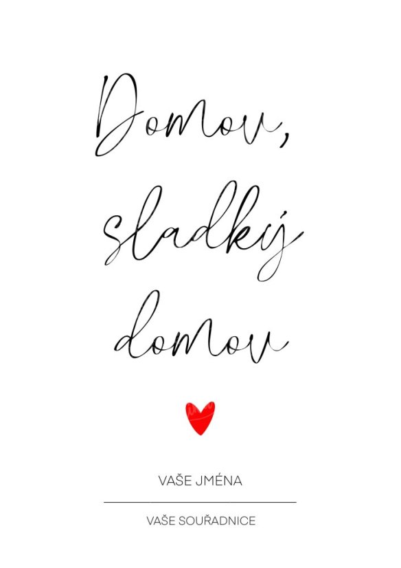 Personalizovaný plakát – Sladký domov - Formát:: A3