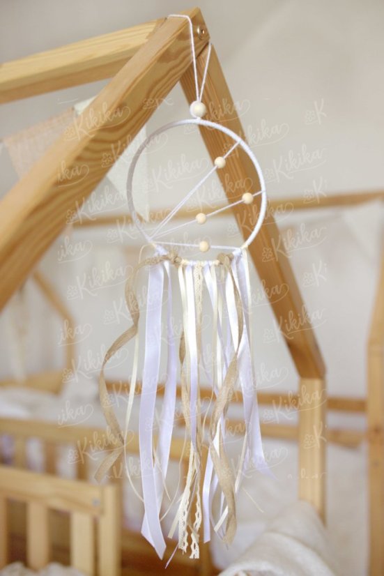 Lapač snů bílý o průměru 15 cm – minimalistická závěsná dekorace | KIKIKA