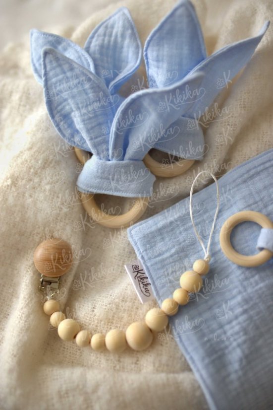 Mušelínový set světle modrý – jemnost a hebkost | KIKIKA