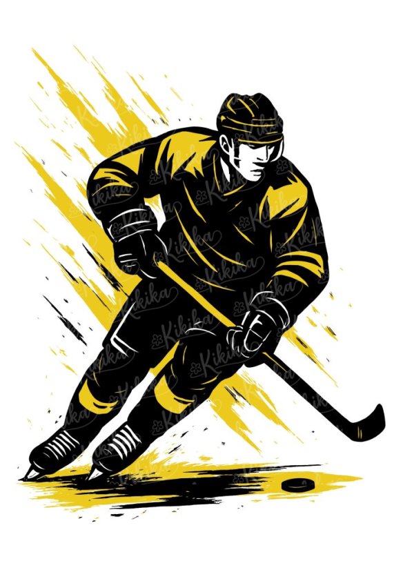 Plakát s hokejistou v akci – sportovní dětský motiv | Kikika