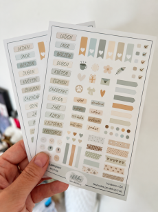 Zelené plánovací samolepky do diáře a bullet journalu Kikika