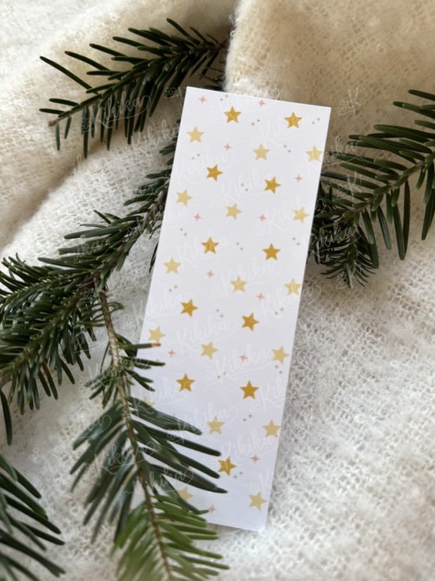 Vánoční záložka - JEDNOSTRANNÝ TISK 14x5cm - Motiv záložky: Žlutá hvězdička