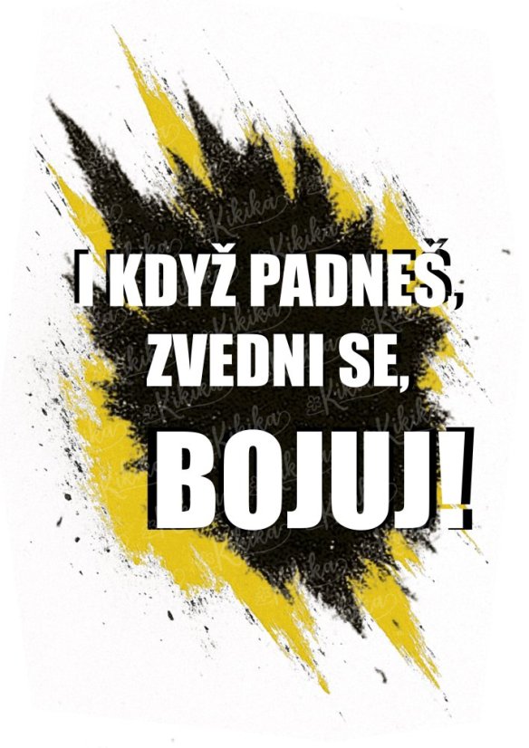 Motivační plakát pro děti s hokejovým nápisem – I když padneš, zvedni se a bojuj! | Kikika