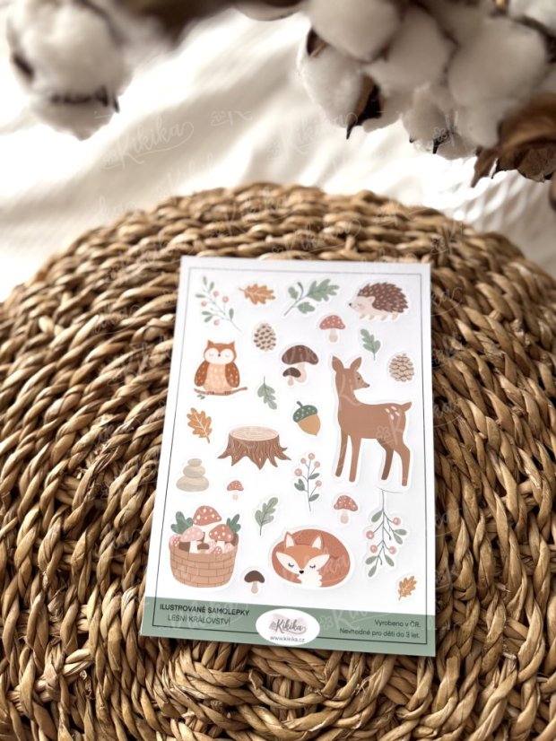 Dětské samolepky s motivy lesa a přírody
