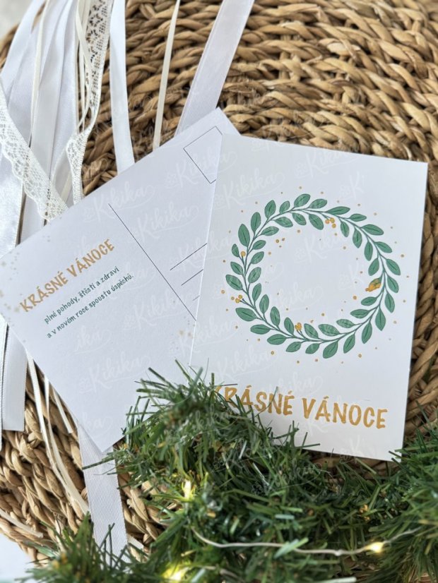 Pohlednice - Zlatozelená kolekce - Motiv pohlednice: Stromeček