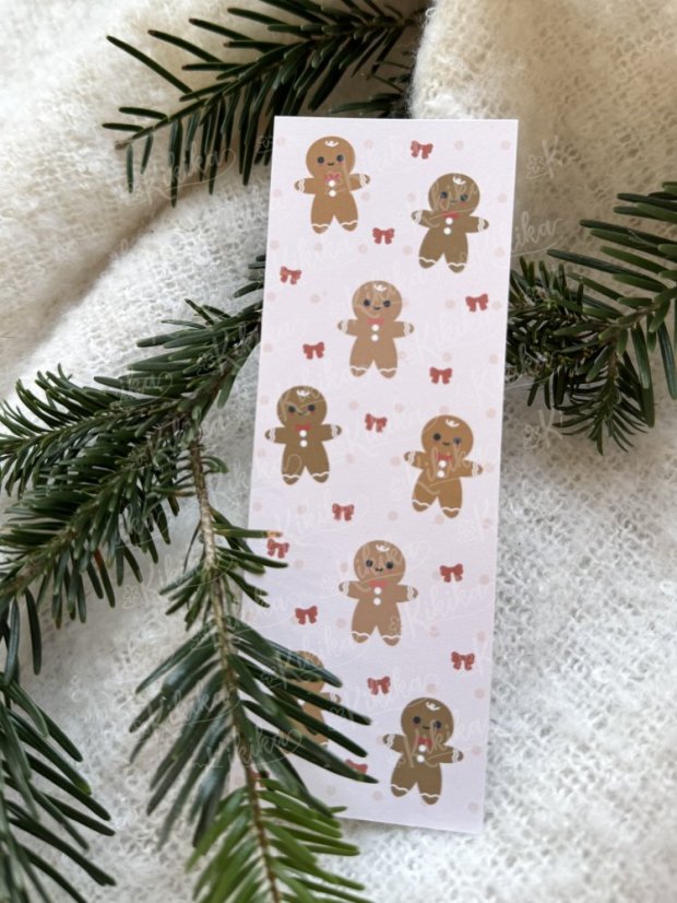 Vánoční záložka - JEDNOSTRANNÝ TISK 14x5cm - Motiv záložky: Žlutá hvězdička