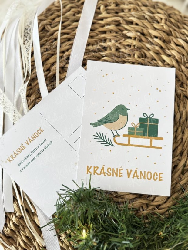 Pohlednice - Zlatozelená kolekce - Motiv pohlednice: Stromeček