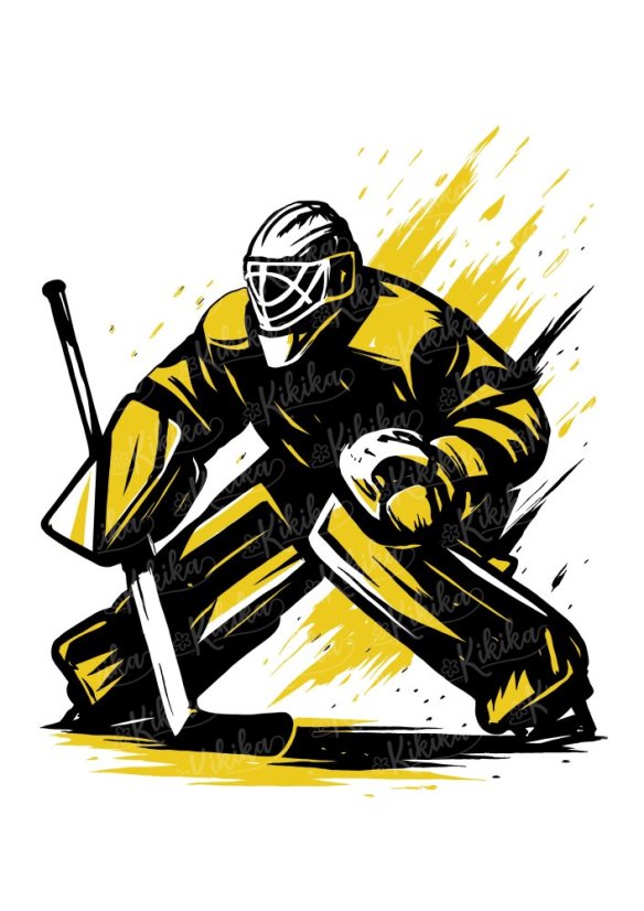 Ilustrovaný plakát s hokejovým brankářem – dětská kolekce | Kikika