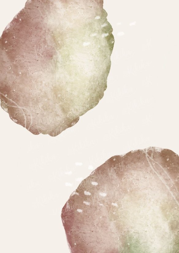 Detail akvarelové textury na plakátu v hnědé barvě– ručně malovaný vzhled pro útulný domov od KIKIKA