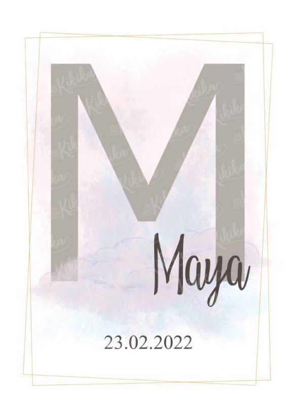Personalizovaný plakát se jménem a datem narození | KIKIKA