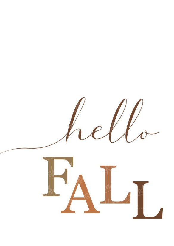Minimalistický plakát s nápisem Hello Fall v hnědých tónech | KIKIKA