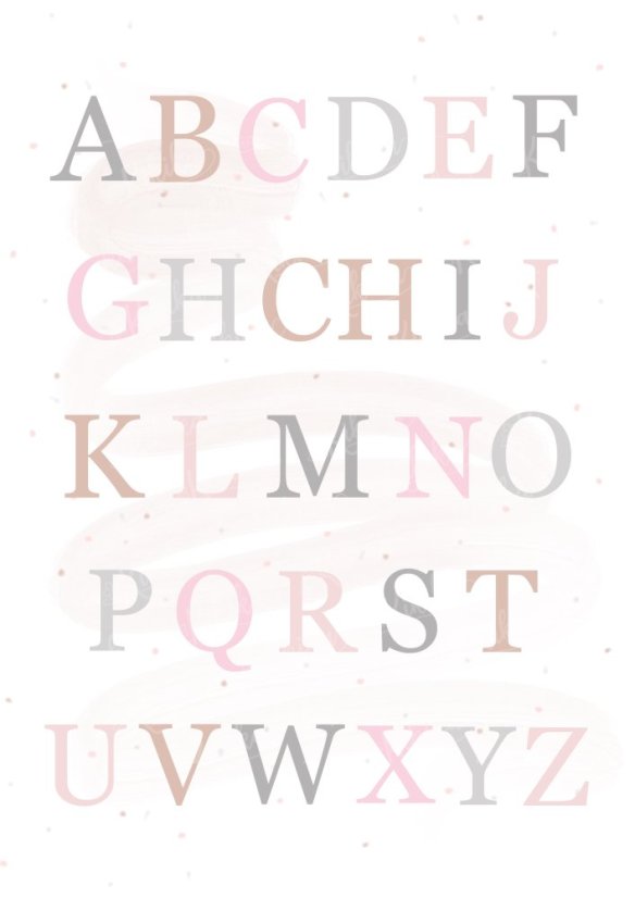 Mořský plakát s abecedou v růžových tónech. | KIKIKA