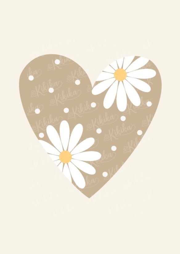 Kolekce dětských plakátů – Kopretiny - Formát:: A3, Motiv:: Srdce