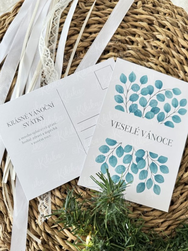 Pohlednice - Zimní větvičky - Motiv pohlednice: Větvičky jmelí