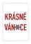 Vánoční plakát s nápisem Krásné Vánoce v červené a černé barvě od KIKIKA