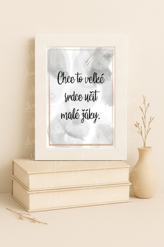 lakát pro učitele umístěný na stole – stylový doplněk do školní třídy nebo kabinetu | KIKIKA