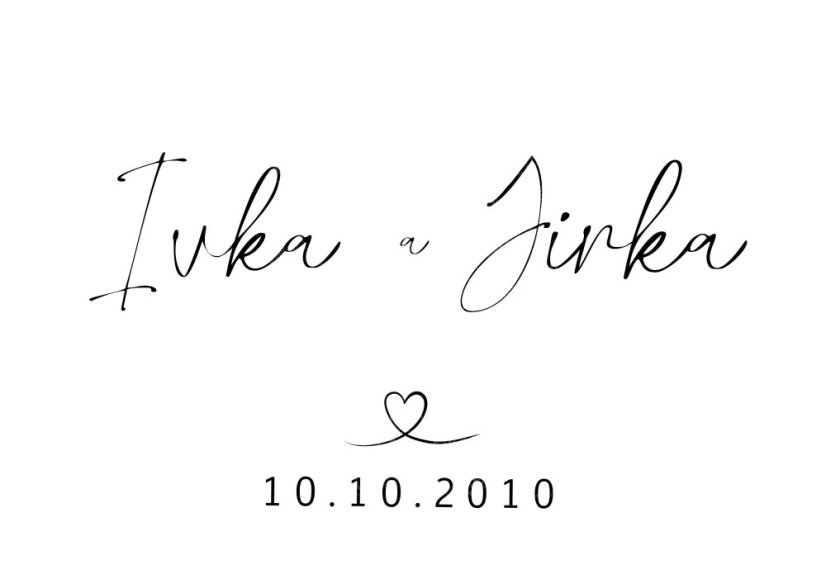 Detailní pohled na personalizovaný plakát se jmény – elegantní ručně psané písmo s datem vztahu nebo svatby | KIKIKA