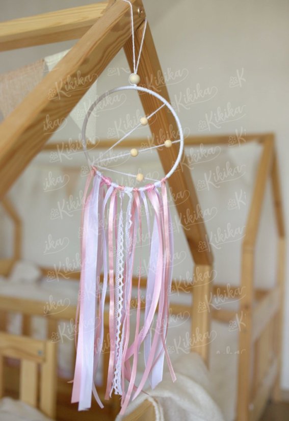 Lapač snů růžový o průměru 15 cm – minimalistická závěsná dekorace | KIKIKA