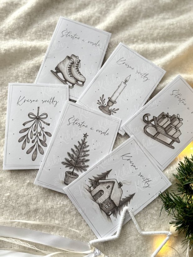 Vánoční přání - Hnědá přírodní