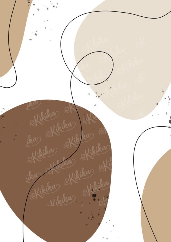 Kolekce plakátů do domácnosti – Minimalist - Barva plakátu:: Teplá hnědá, Formát:: A4, Motiv:: Tvary/smyčka
