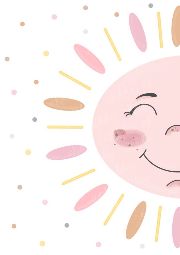 Plakát s ilustrací sluníčka v pastelových barvách. | KIKIKA