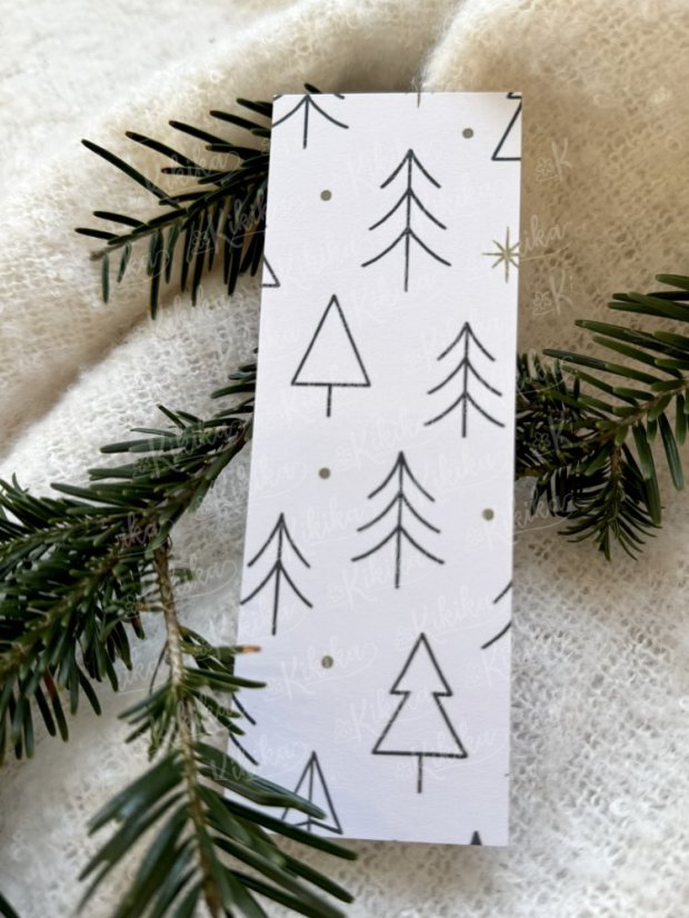 Vánoční záložka - JEDNOSTRANNÝ TISK 14x5cm - Motiv záložky: Žlutá hvězdička