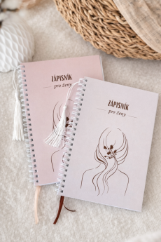 Zápisník pro ženy s autorskými ilustracemi – stylový zápisník na myšlenky a poznámky. KIKIKA
