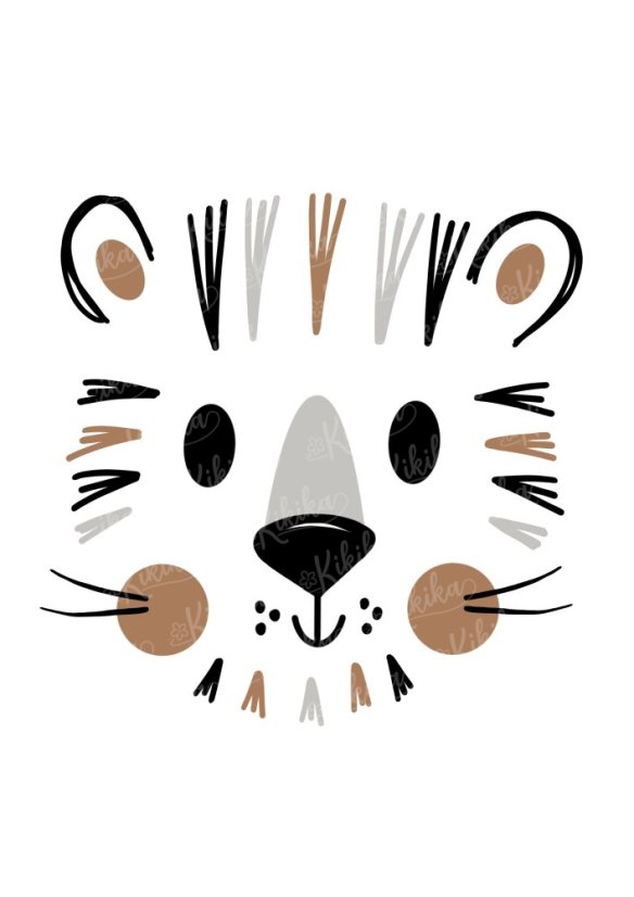 Plakát s ilustrací tygra v hnědých tónech. | KIKIKA