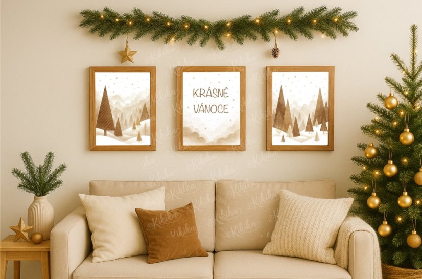 Kolekce vánočních plakátů - Zimní krajina