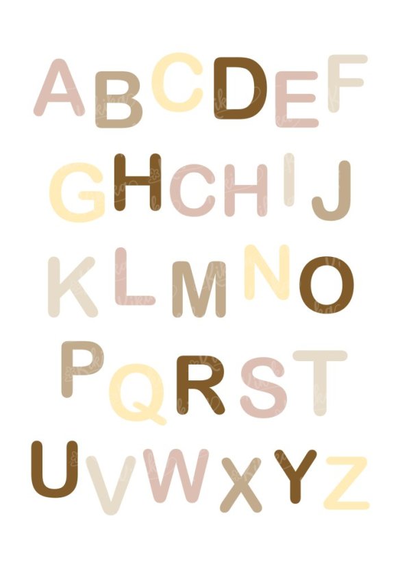Plakát s abecedou v růžových pastelových tónech. | KIKIKA