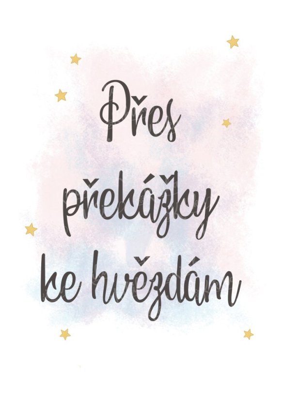 Citát: Přes překážky ke hvězdám – motivační nápis na jemném růžovém pozadí | KIKIKA