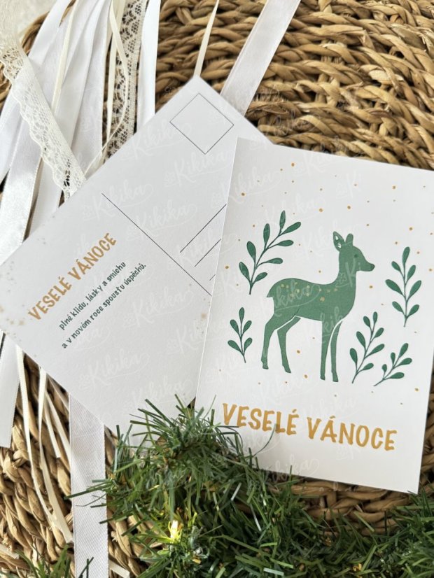 Pohlednice - Zlatozelená kolekce - Motiv pohlednice: Stromeček