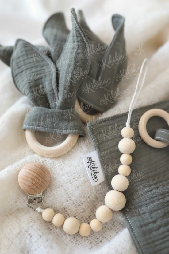 Mušelínový set tmavě zelený – jemnost a hebkost | KIKIKA