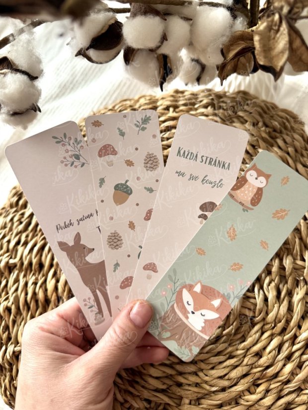 Záložky do knih - Lesní království - sada Kikika