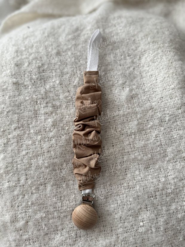 Klip na dudlík - šitý - Výběr látky: Růžová - mušelín