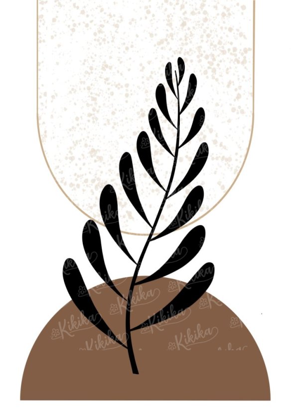 Kolekce plakátů do domácnosti – Minimalist - Barva plakátu:: Teplá hnědá, Formát:: A4, Motiv:: Větvička