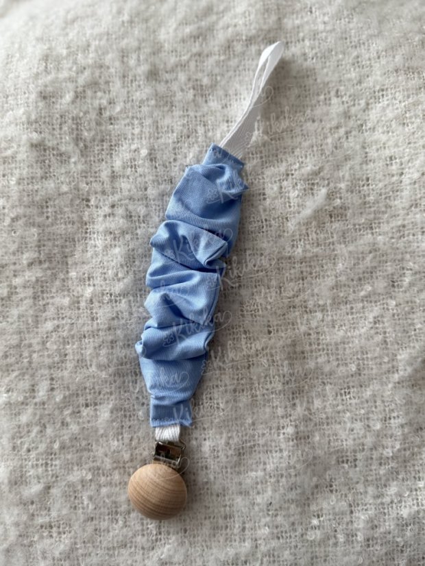 Klip na dudlík - šitý - Výběr látky: Růžová - mušelín