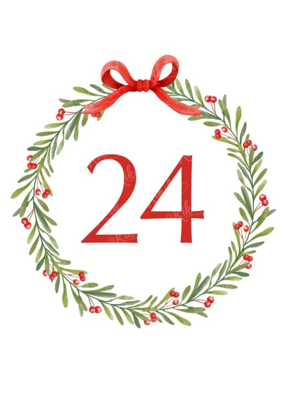 Adventní kalendář s věnečkovým motivem - sada k dotvoření | Kikika