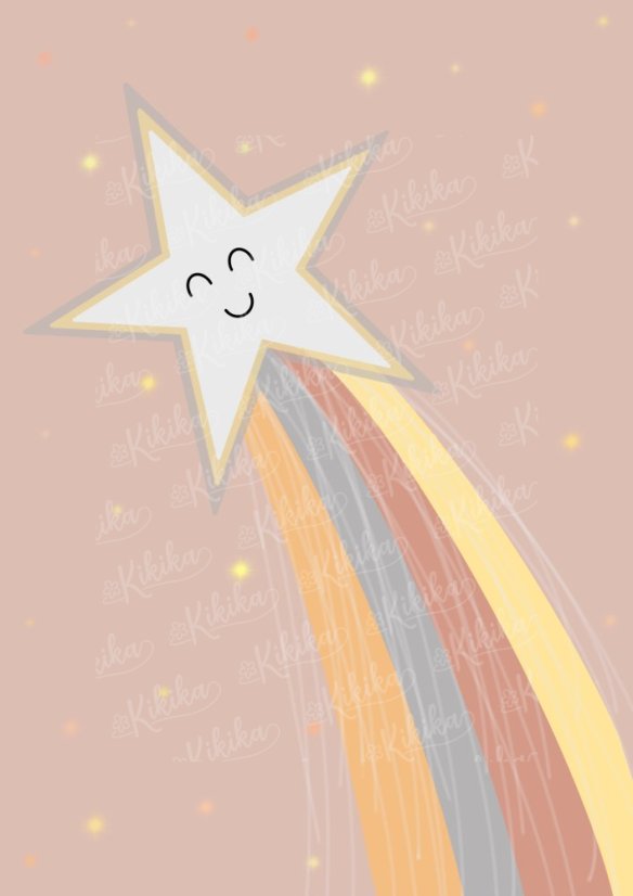 Plakát s ilustrací hvězdičky v růžových tónech. | KIKIKA