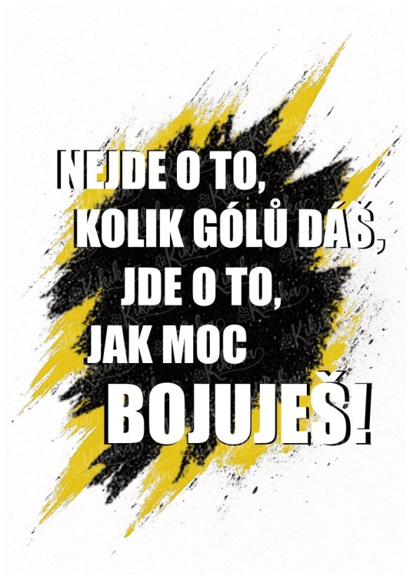 Motivační plakát pro děti s hokejovým poselstvím o nasazení a odhodlání | Kikika