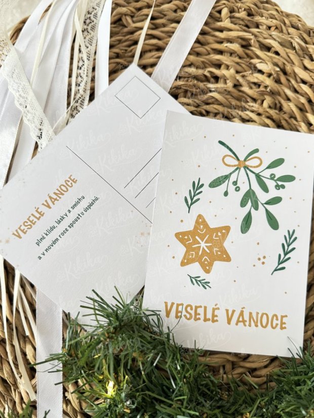 Pohlednice - Zlatozelená kolekce - Motiv pohlednice: Stromeček