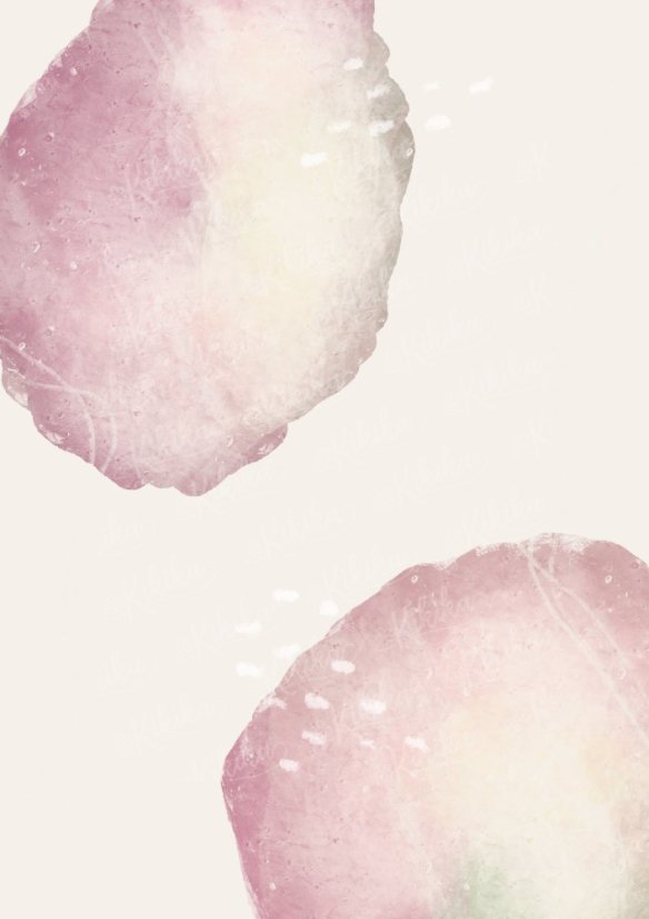 Detail akvarelové textury na plakátu v růžové barvě– ručně malovaný vzhled pro útulný domov od KIKIKA