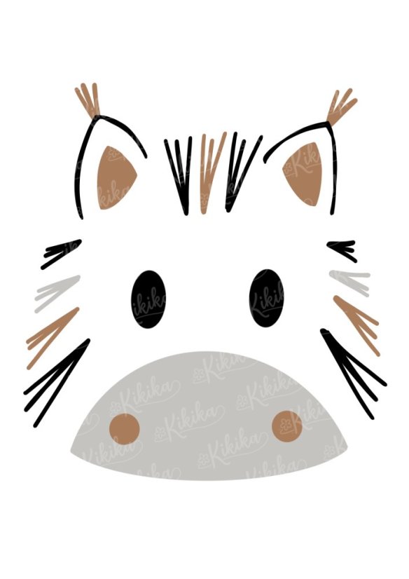 Kolekce dětských plakátů – Safari Wild - Formát:: A3, Barva:: Hnědá, Motiv:: Zebra