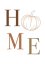 Minimalistický typografický plakát HOME s dýní | KIKIKA