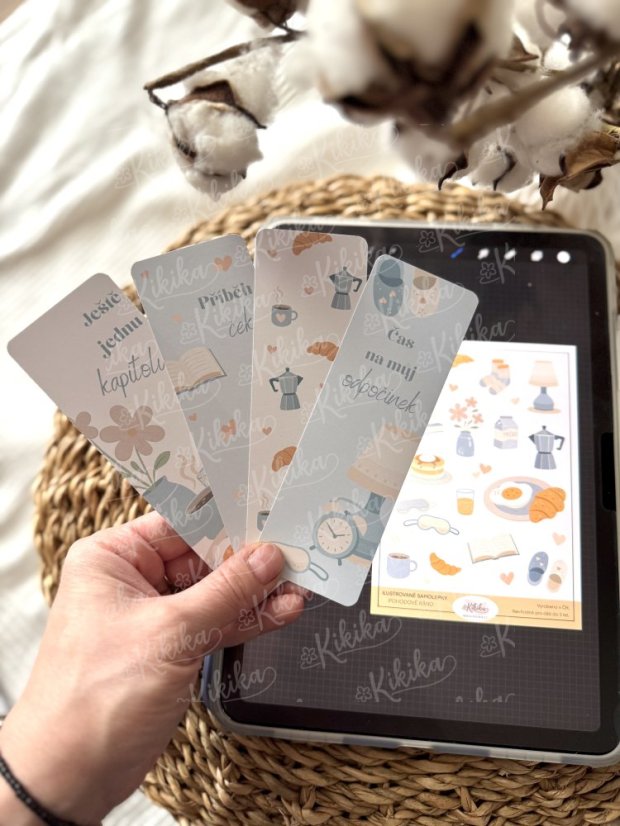 Designové záložky do knihy - pastelové s textem