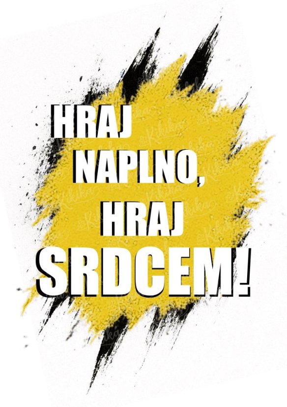 Motivační dětský plakát s hokejovým citátem – Hraj naplno, hraj srdcem | Kikika